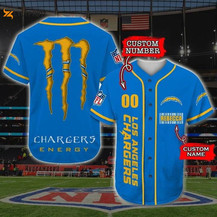 Los Angeles Chargers Personalized Baseball Jersey Gift for Men Dad - lylyprint.com