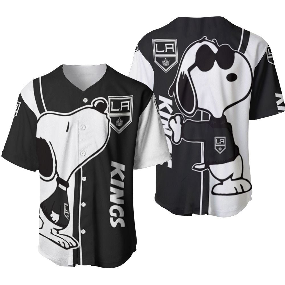 Los Angeles Kings Snoopy Lover Printed Baseball Jersey - Gift for Men Women- Gift for Women Men - Bafud