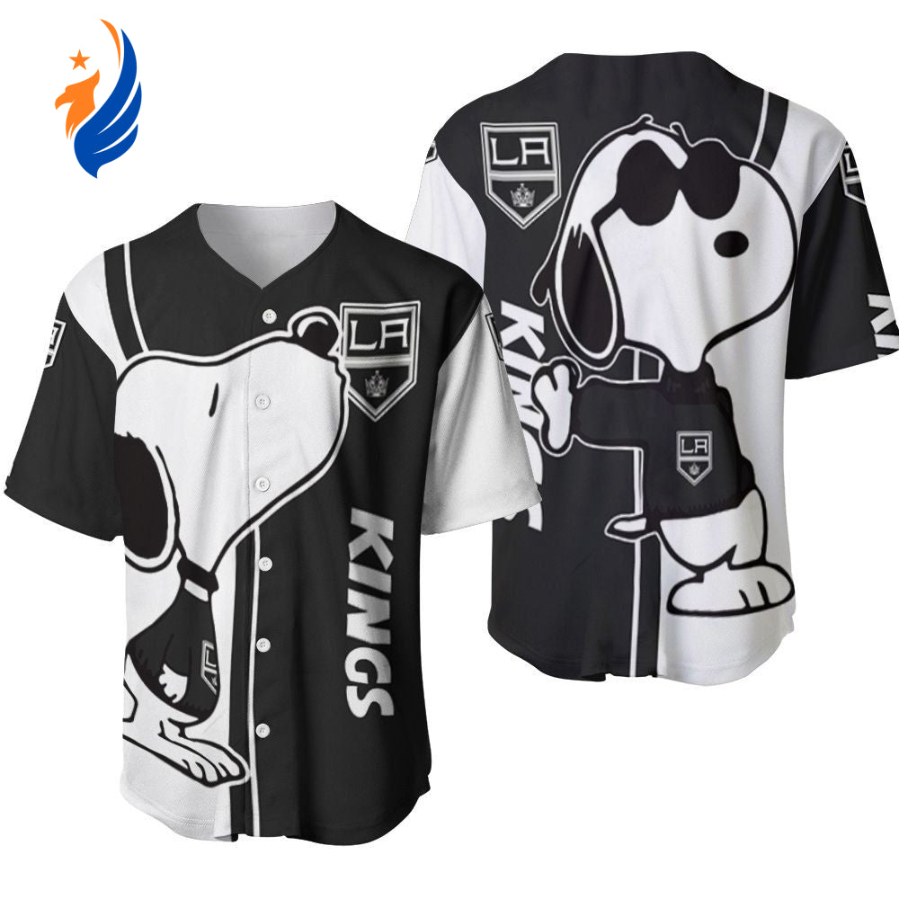 Los Angeles Kings Snoopy Lover Printed Baseball Jersey - Gift for Men Women- Gift for Women Men - Bafud