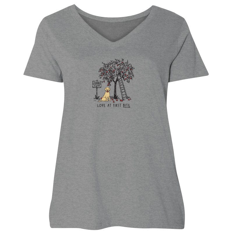Love at First Bite - Ladies Curvy V-Neck Tee