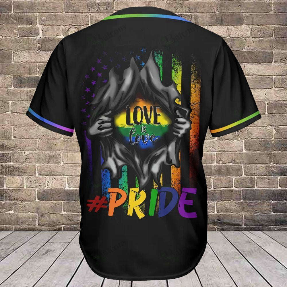Love is Love Baseball Jersey 301: LGBT Baseball Tee for All-Inclusive Fans - Aopprinter