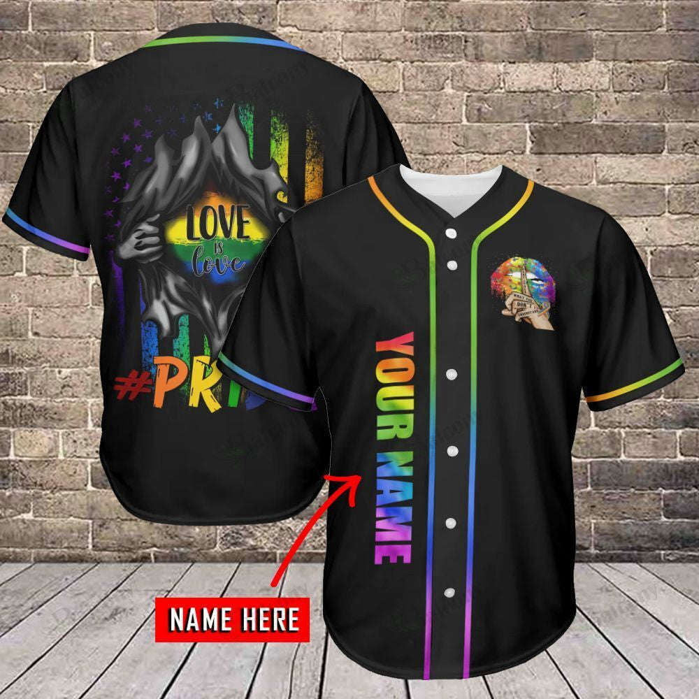 Love is Love Baseball Jersey 301: LGBT Baseball Tee for All-Inclusive Fans - Aopprinter