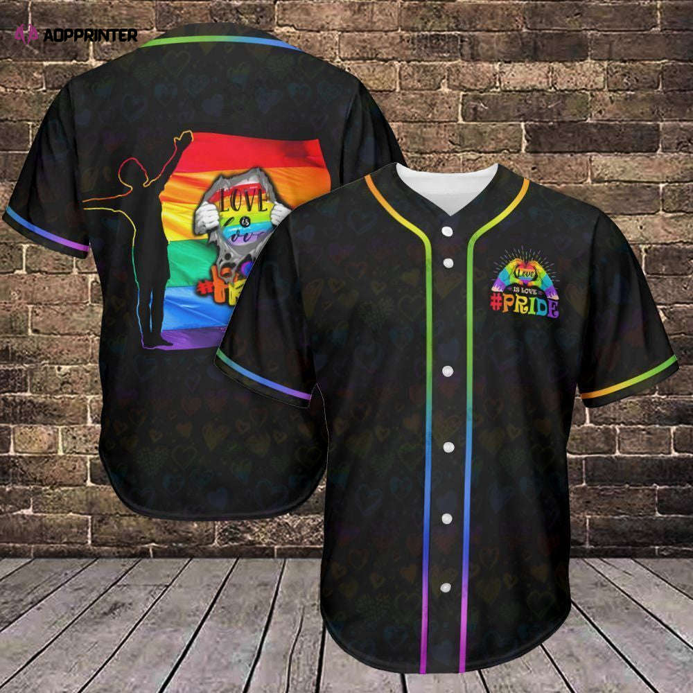 Love is Love Baseball Jersey 306 - LGBT Baseball Tee for Stylish Support - Aopprinter