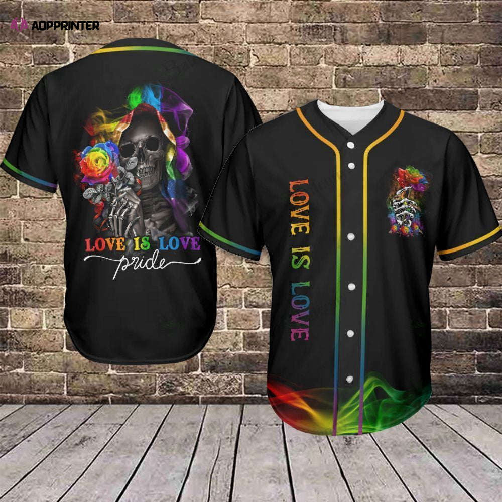 Love is Love Baseball Jersey 359 - Baseball Tee LGBT Skull - Aopprinter