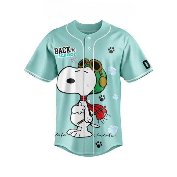 Lovely Cute Snoopy Teacher Back To Class Blue Baseball Jersey