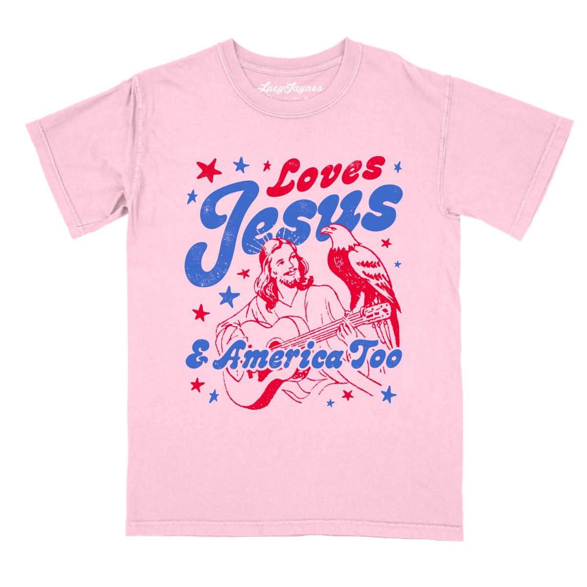 Loves Jesus And America Too - Comfort Colors Tee