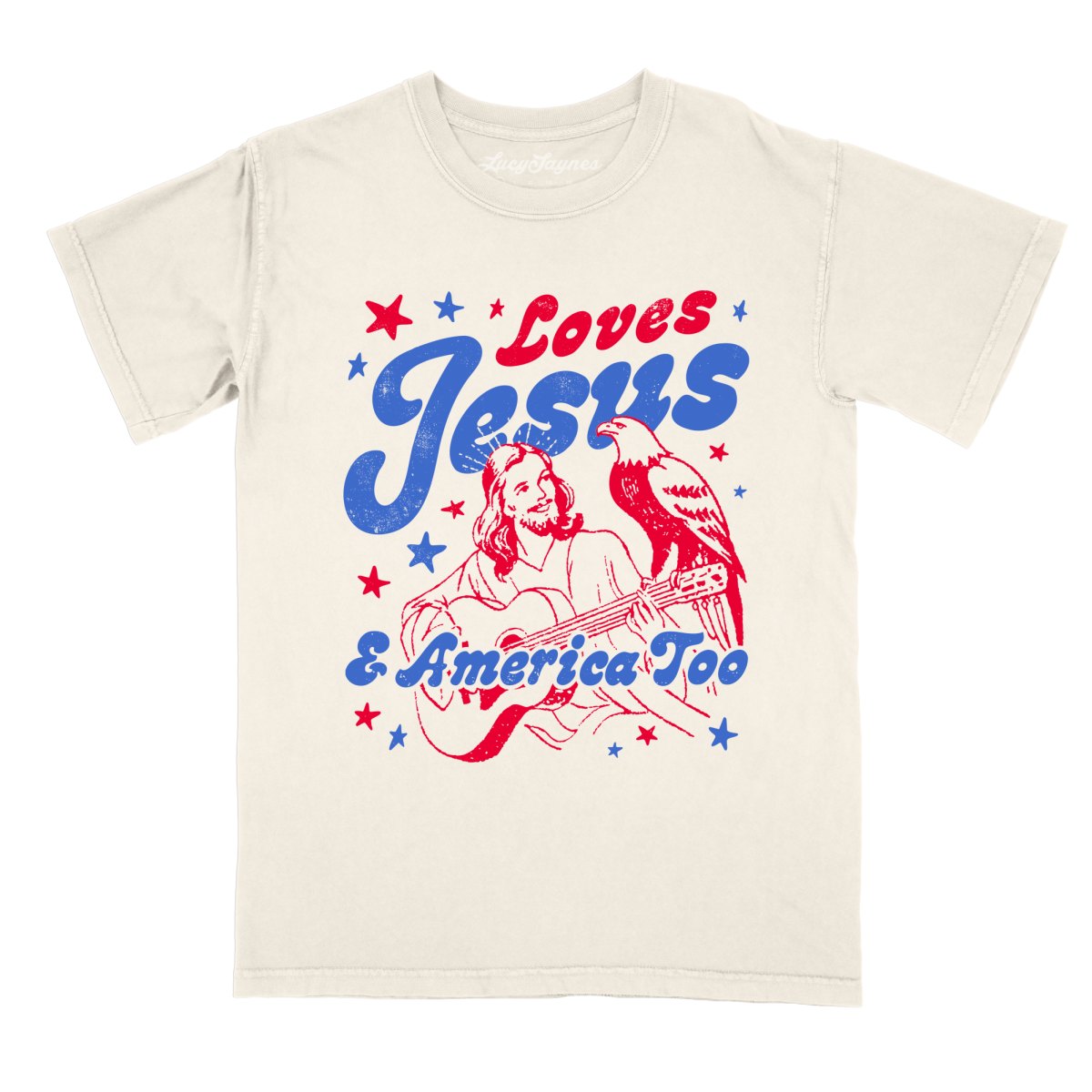 Loves Jesus And America Too - Comfort Colors Tee
