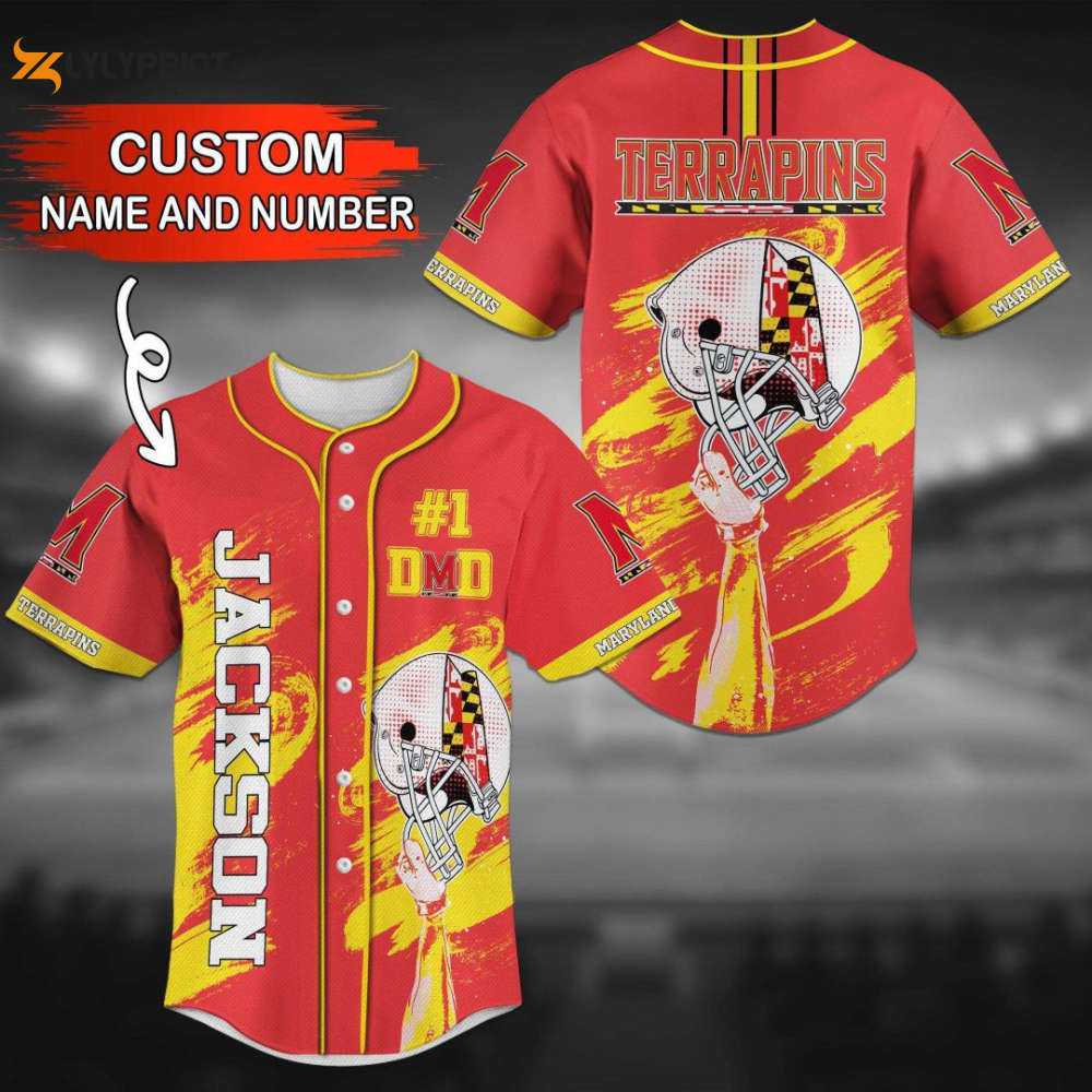 Custom Maryland Terrapins Baseball Jersey - Personalized - lylyprint.com