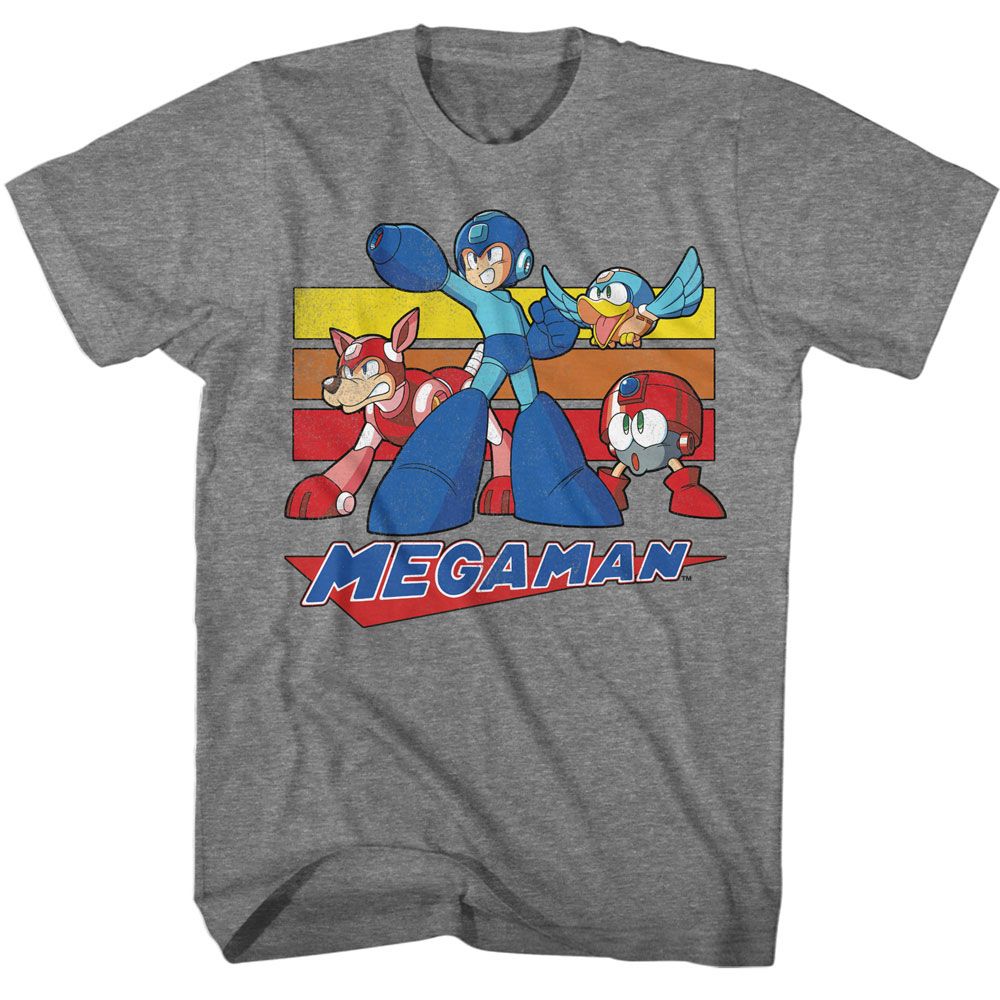 Mega Man - Multi Color Rectangles Boyfriend Tee