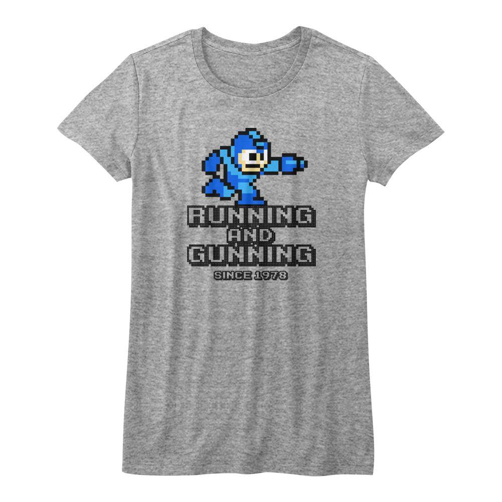 Mega Man Running And Gunning Womens T-Shirt