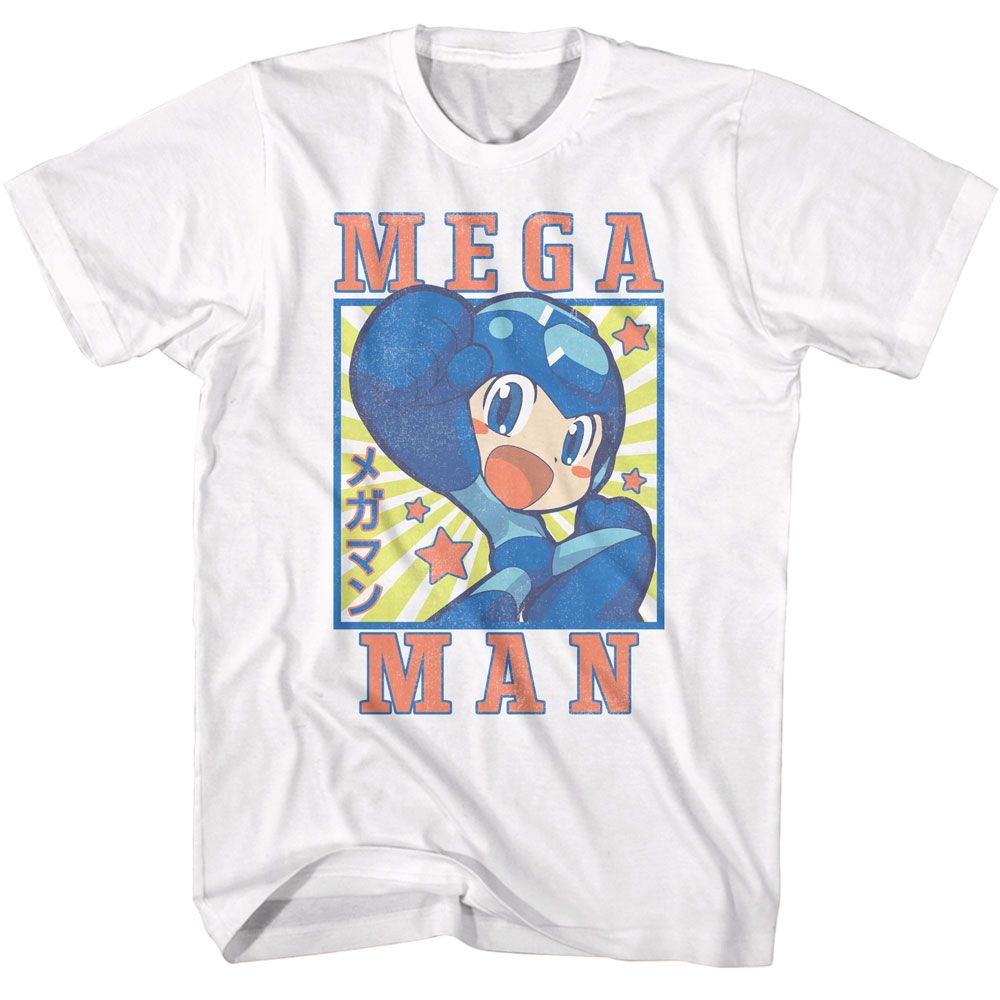 Mega Man - Square And Stars Boyfriend Tee