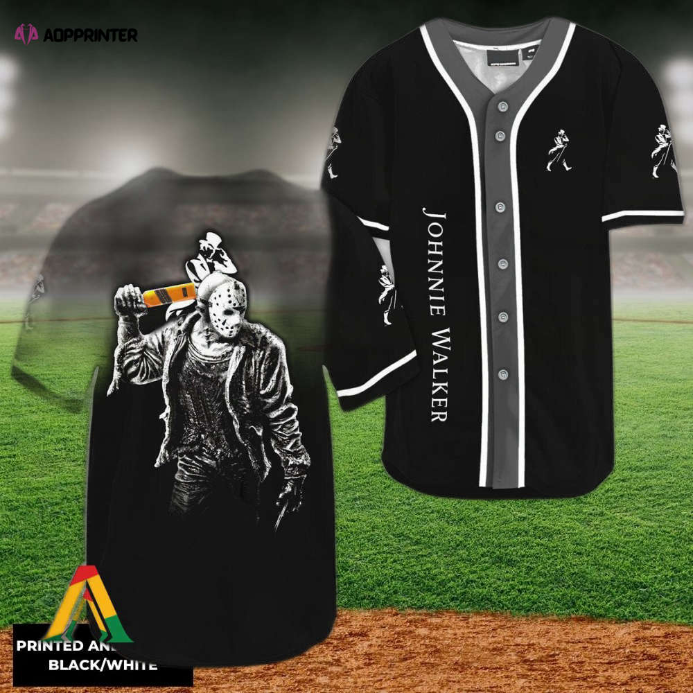 Men s Horror Jason Voorhees Johnnie Walker Baseball Jersey - Fearlessly Stylish Apparel - Aopprinter