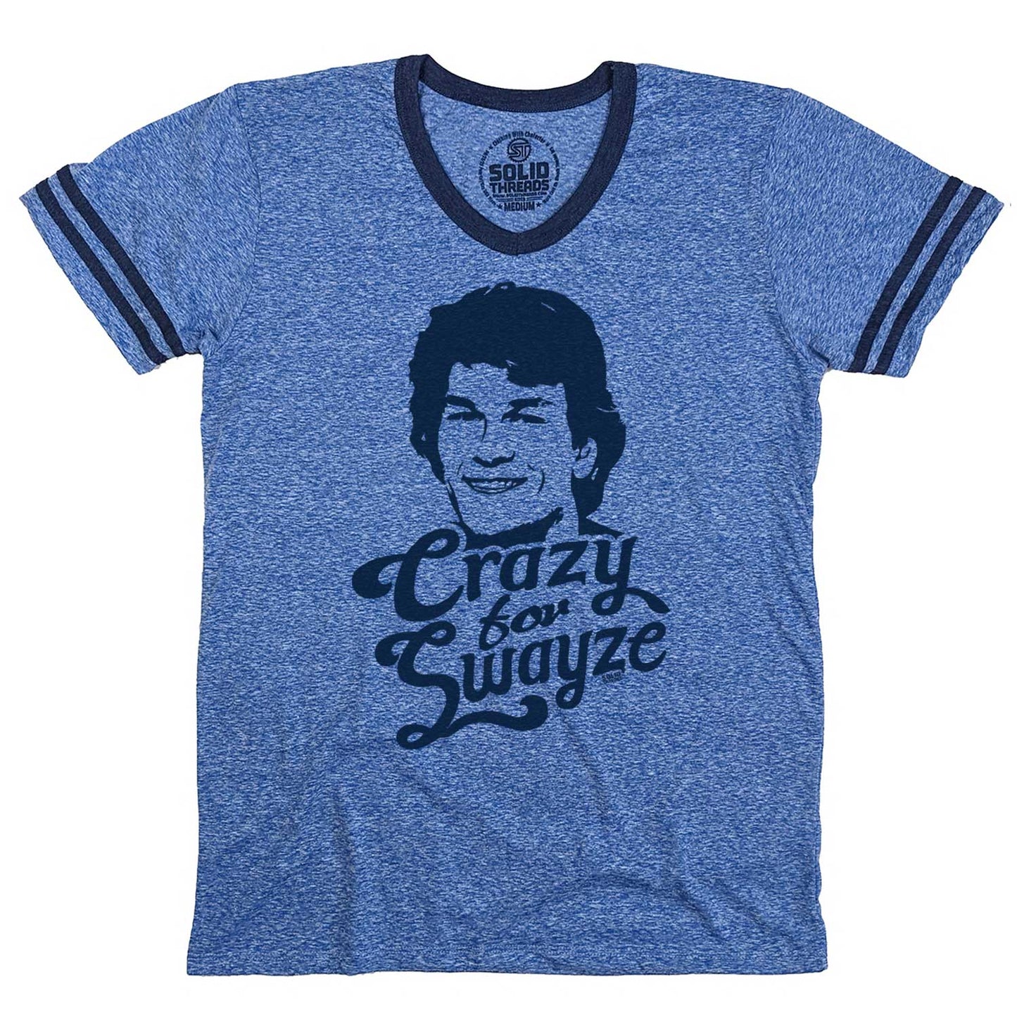 Crazy for Swayze Ringer V-Neck Tee | Supports World Health