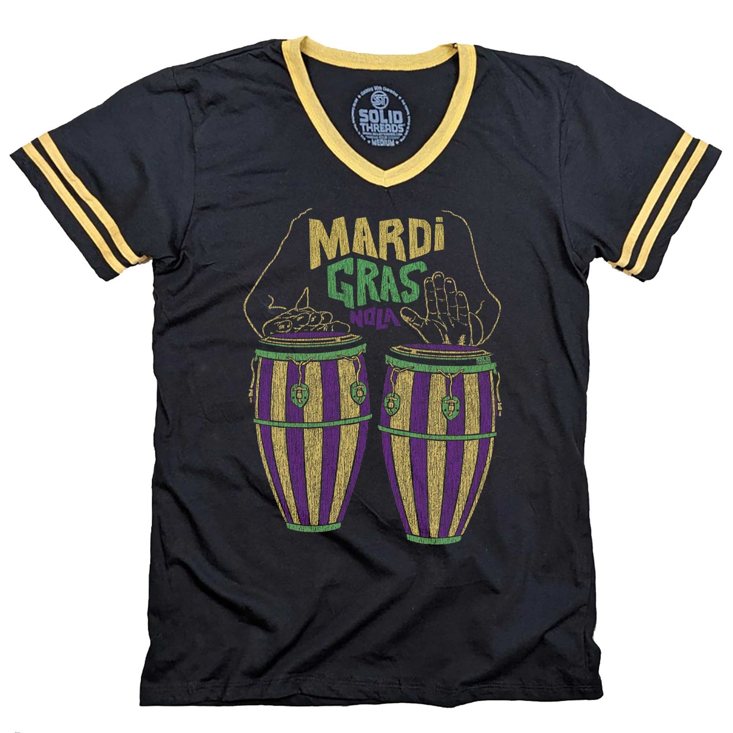 Mardi Gras Drums V-Neck Tee