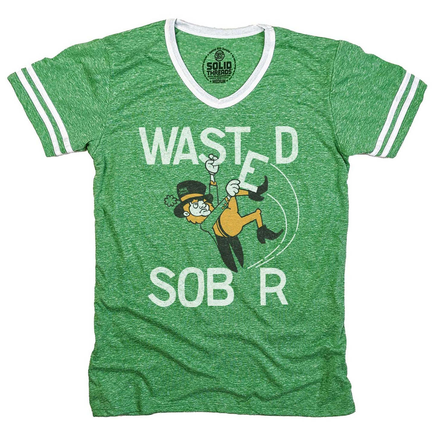 Wasted Leprechaun Ringer V-Neck Tee