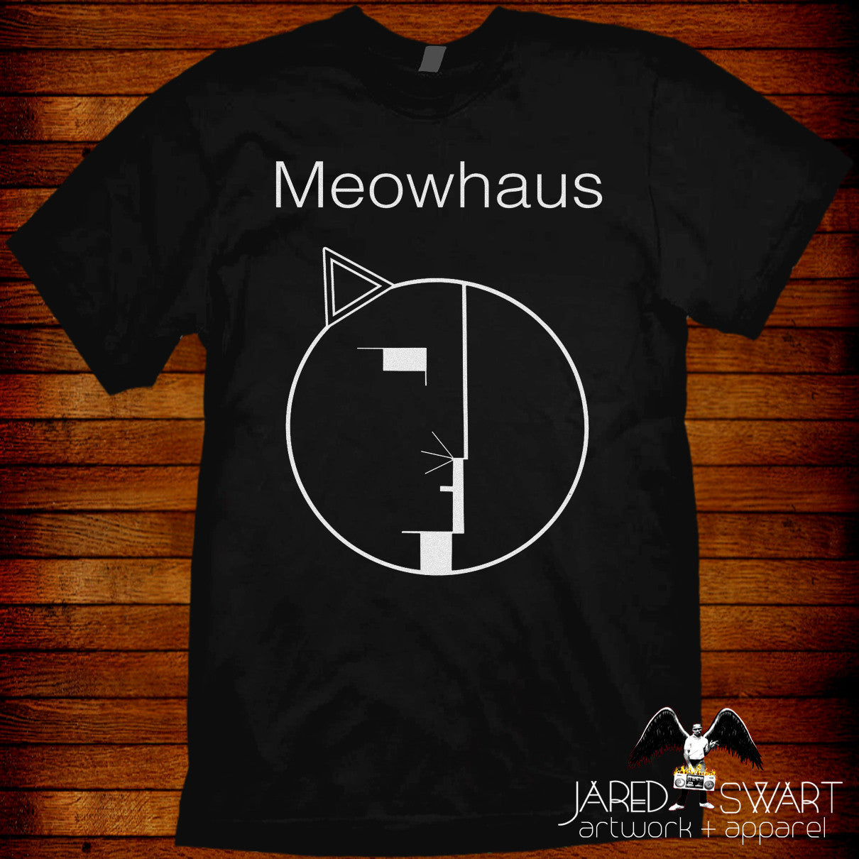 Cat World parody T-shirt Meowhaus