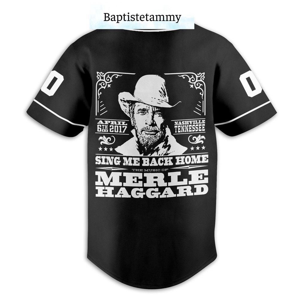 Merle Haggard Baseball Jersey For Men Women, Sing Me Back Home Jersey - lylyprint.com