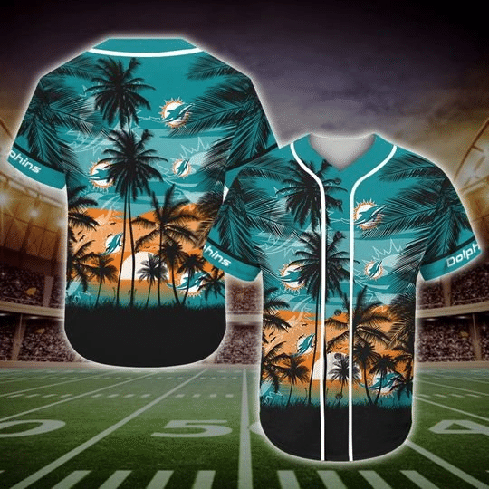 Shop the Miami Dolphins Tropical Baseball Jersey- Perfect for Sunny Miami Games! - lylyprint.com