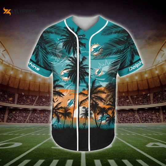 Shop the Miami Dolphins Tropical Baseball Jersey- Perfect for Sunny Miami Games! - lylyprint.com