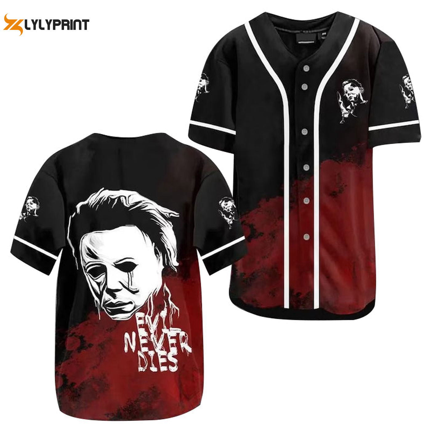 Michael Myers Red Black Baseball Jersey - Gift for Men Women - Gift for Men Women - lylyprint.com