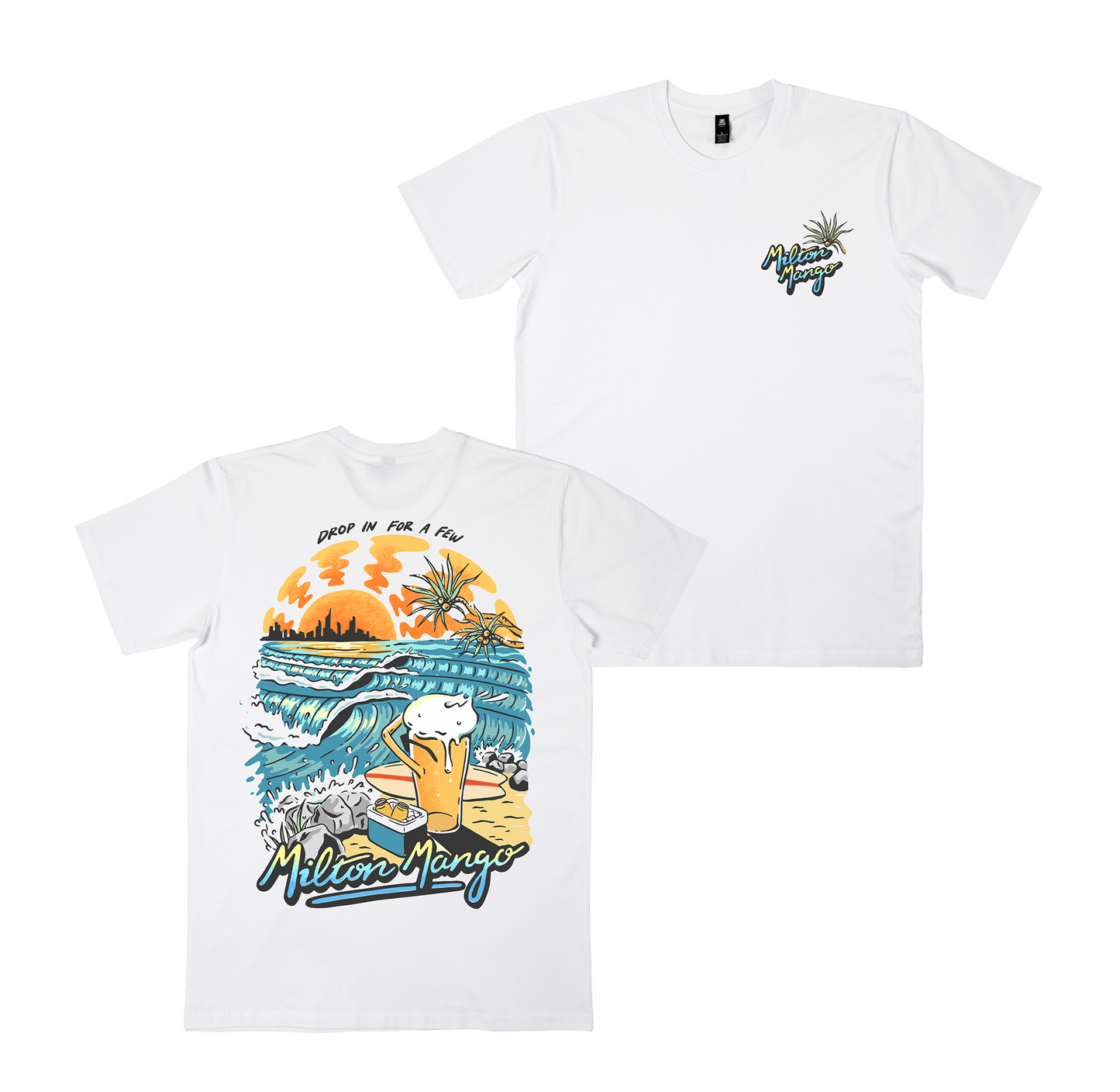 Drop in for a Few Tee White