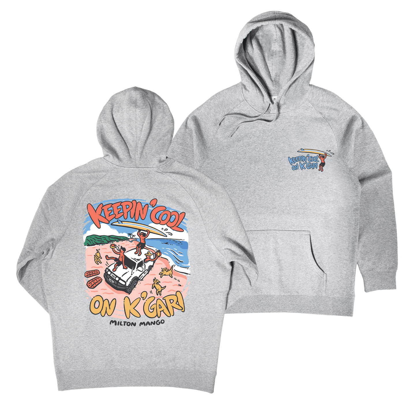 Keepin' Cool on K'Gari Hoodie Grey