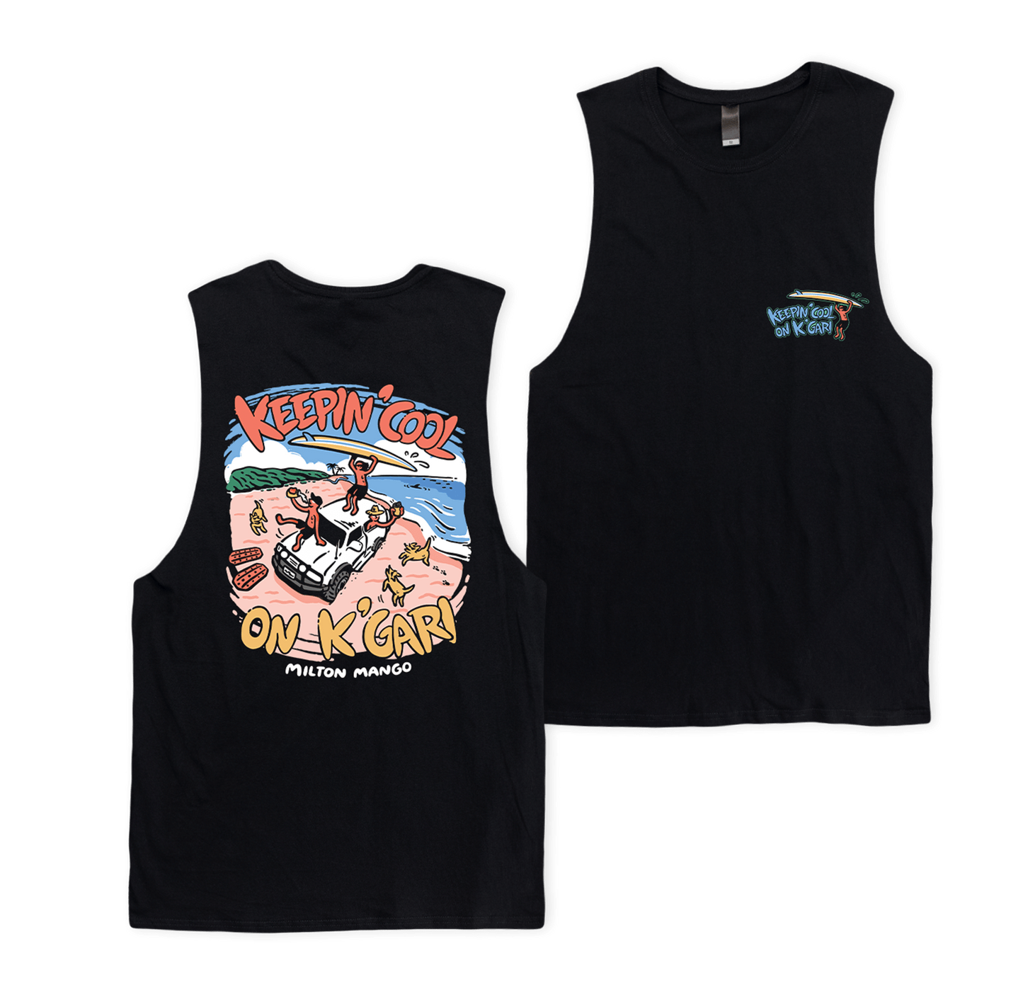 Keepin' Cool on K'Gari Muscle Tee Black