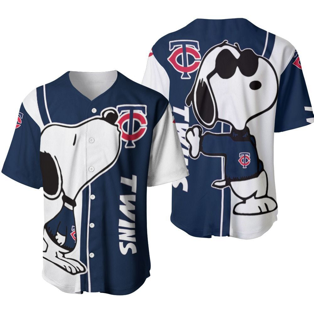 Minnesota Twins snoopy lover Printed Baseball Jersey - Gift for Men Women- Gift for Women Men - Bafud