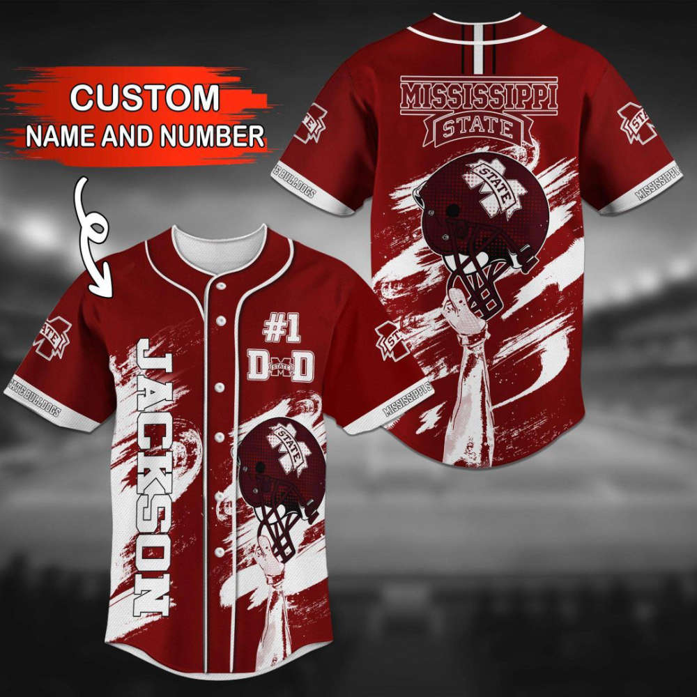 Mississippi State Bulldogs Personalized Baseball Jersey - lylyprint.com
