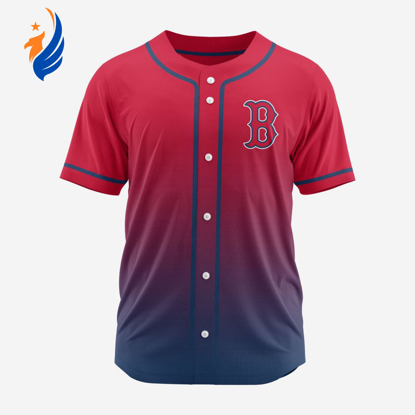 MLB Boston Red Sox Personalized Gradient Design Baseball Jersey Gift for Men Women - Bafud