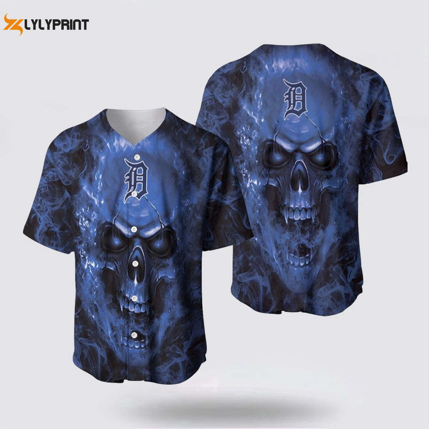MLB Detroit Tigers Baseball Jersey Skull: Personal Style & Sports Enthusiasm for Fans - Gift for Men Women - lylyprint.com