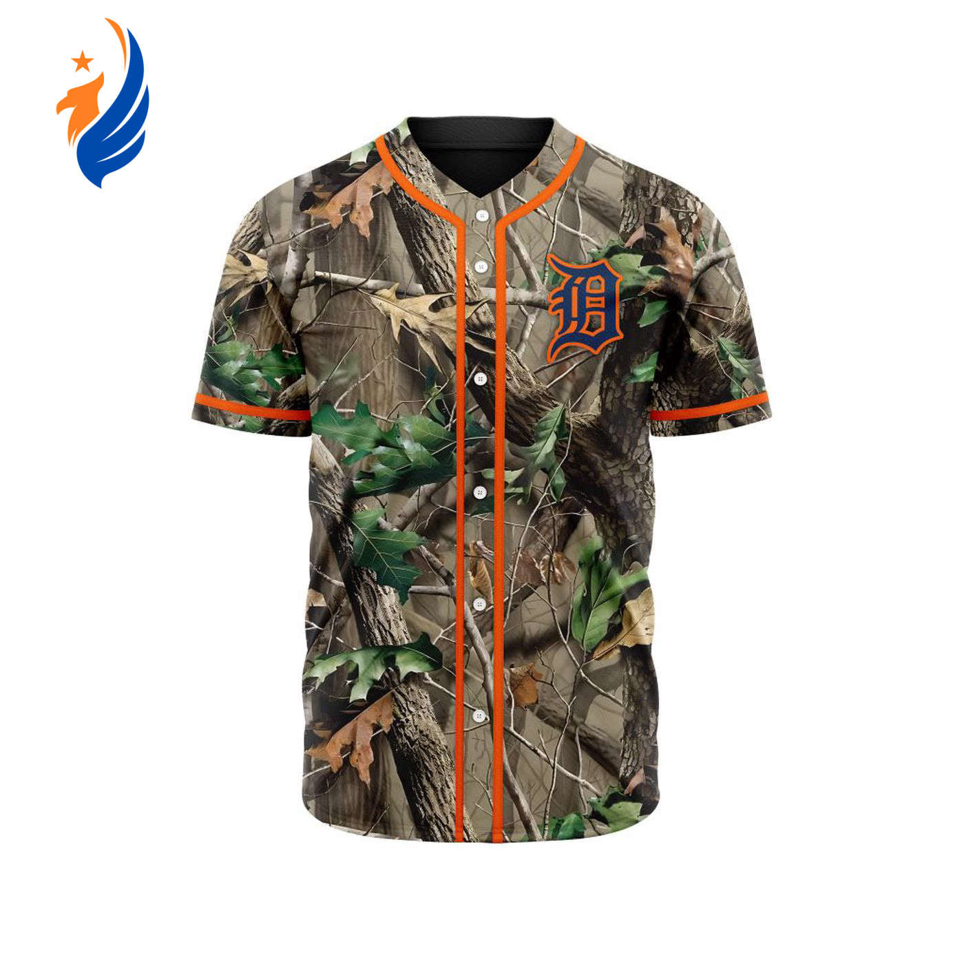 MLB Detroit Tigers Special Realtree Camo Hunting Baseball Jersey Gift for Men Women - Bafud