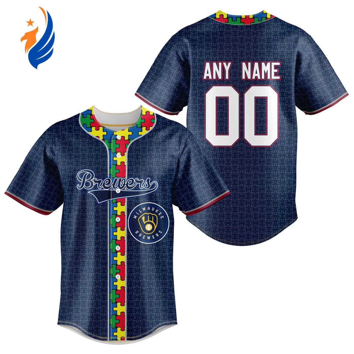 MLB Milwaukee Brewers Mix Grateful Dead | Specialized Baseball Jersey Fearless Aganst Autism Gift for Men Women - Bafud