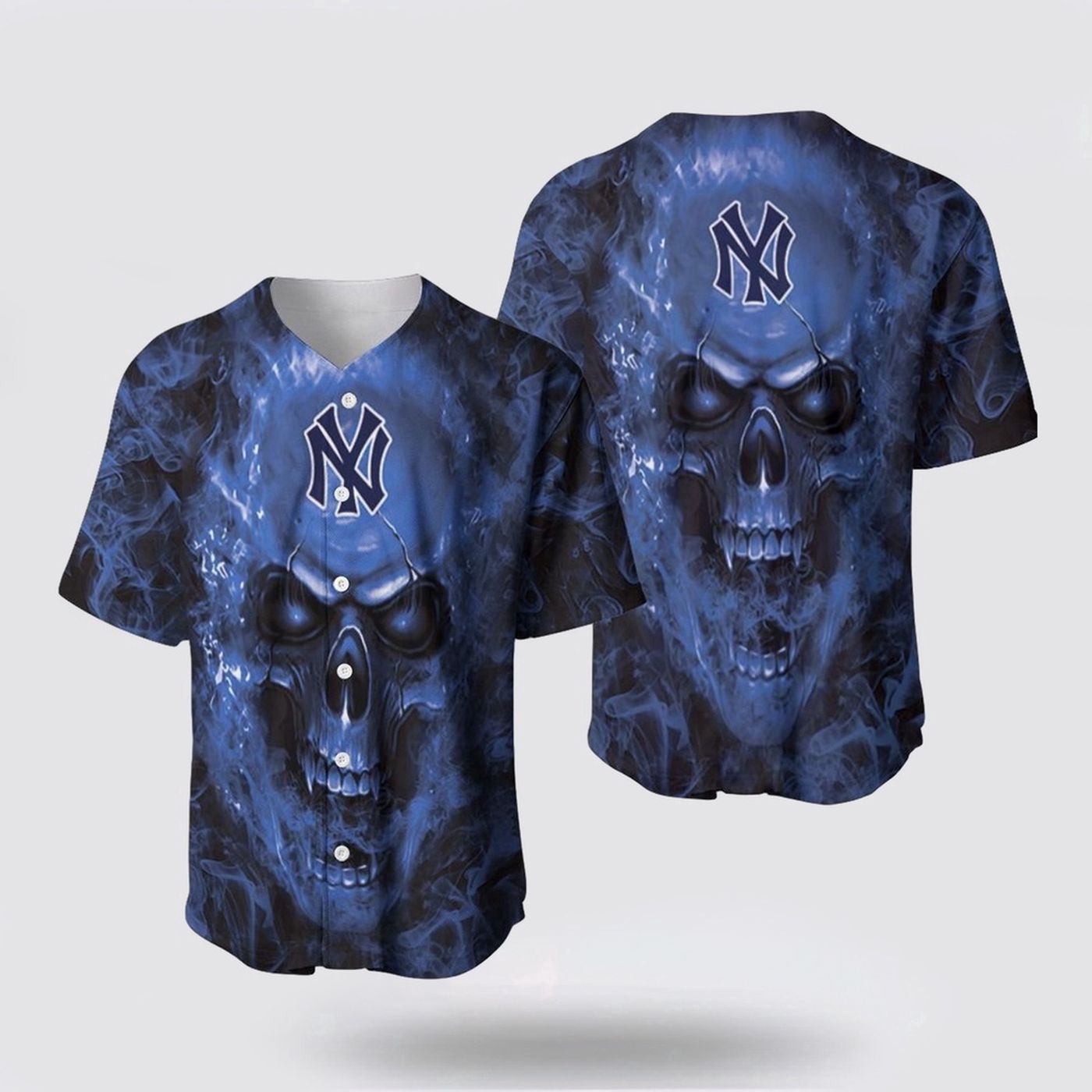 MLB New York Yankees Baseball Jersey: Stylish Skull Symbolizing Fan Passion - lylyprint.com