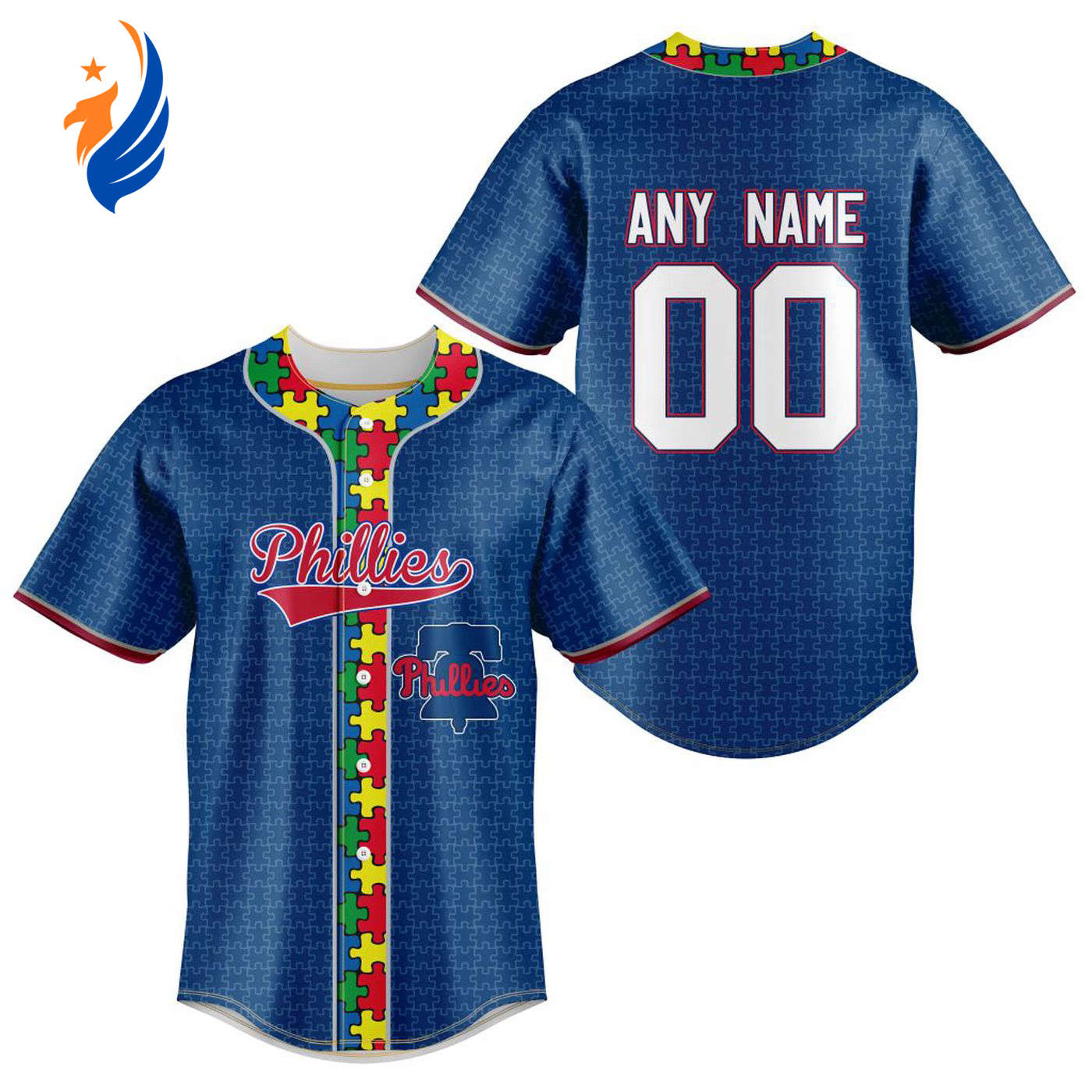 MLB Philadelphia Phillies Specialized Baseball Jersey Fearless Aganst Autism Gift for Men Women - Bafud