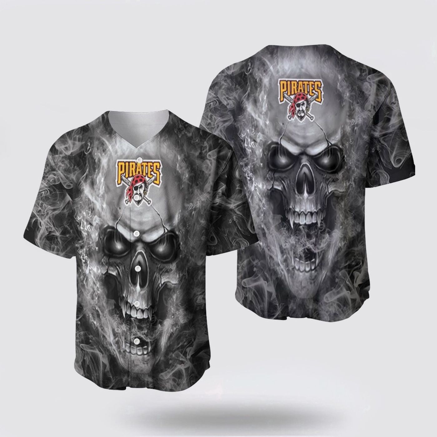 MLB Pittsburgh Pirates Baseball Jersey Skull: Stylish Fanwear with Sporty Flair - Gift for Men Women - lylyprint.com