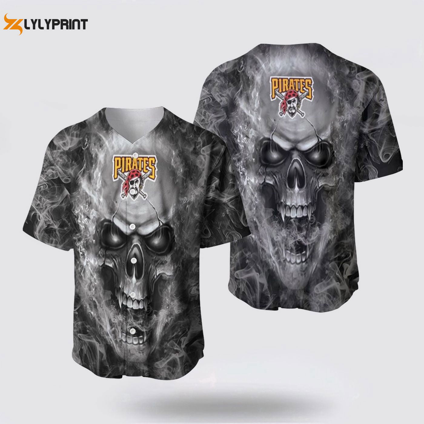 MLB Pittsburgh Pirates Baseball Jersey Skull: Stylish Fanwear with Sporty Flair - Gift for Men Women - lylyprint.com