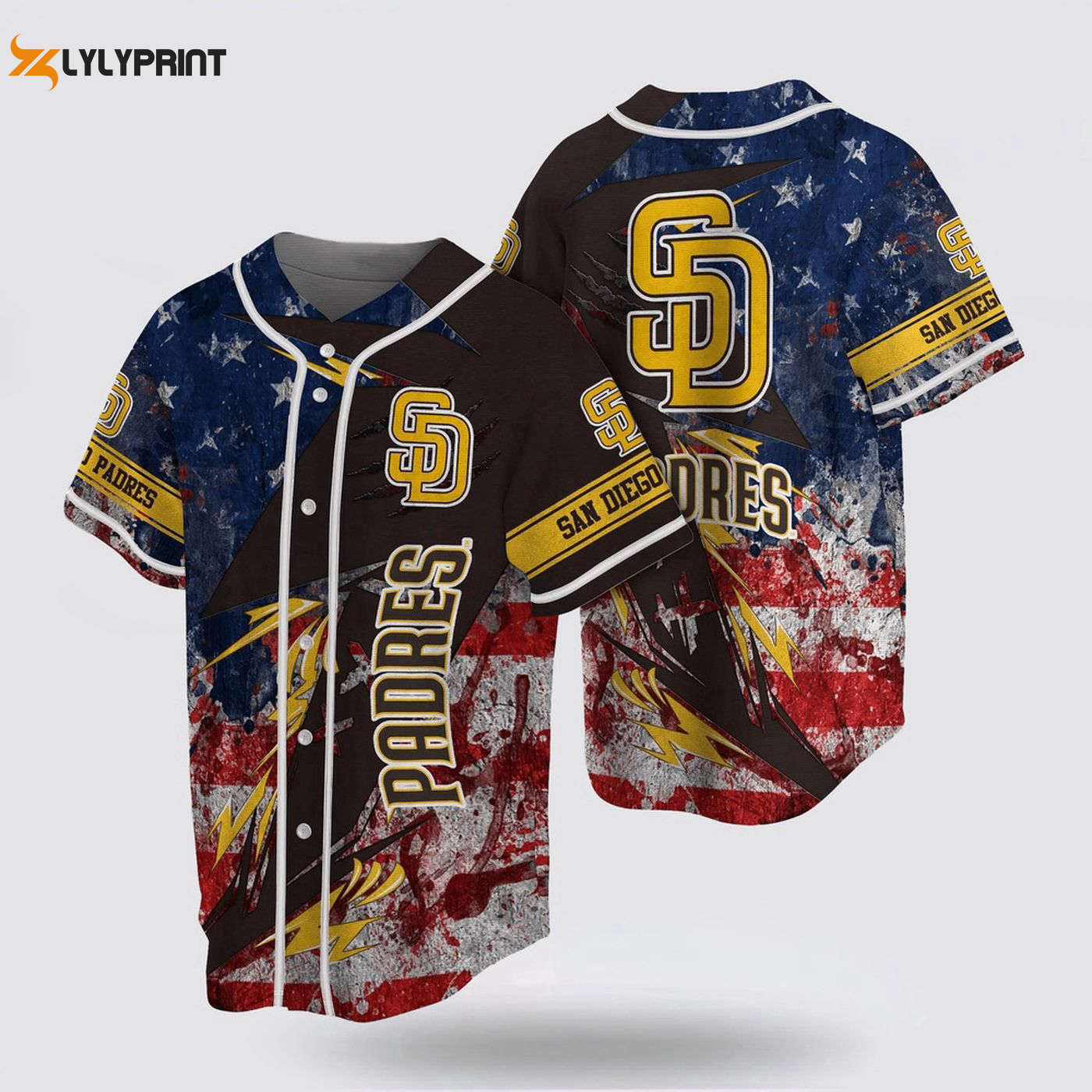 MLB San Diego Padres Baseball Jersey: Show Your Patriotism with US Flag Fan Jersey - lylyprint.com