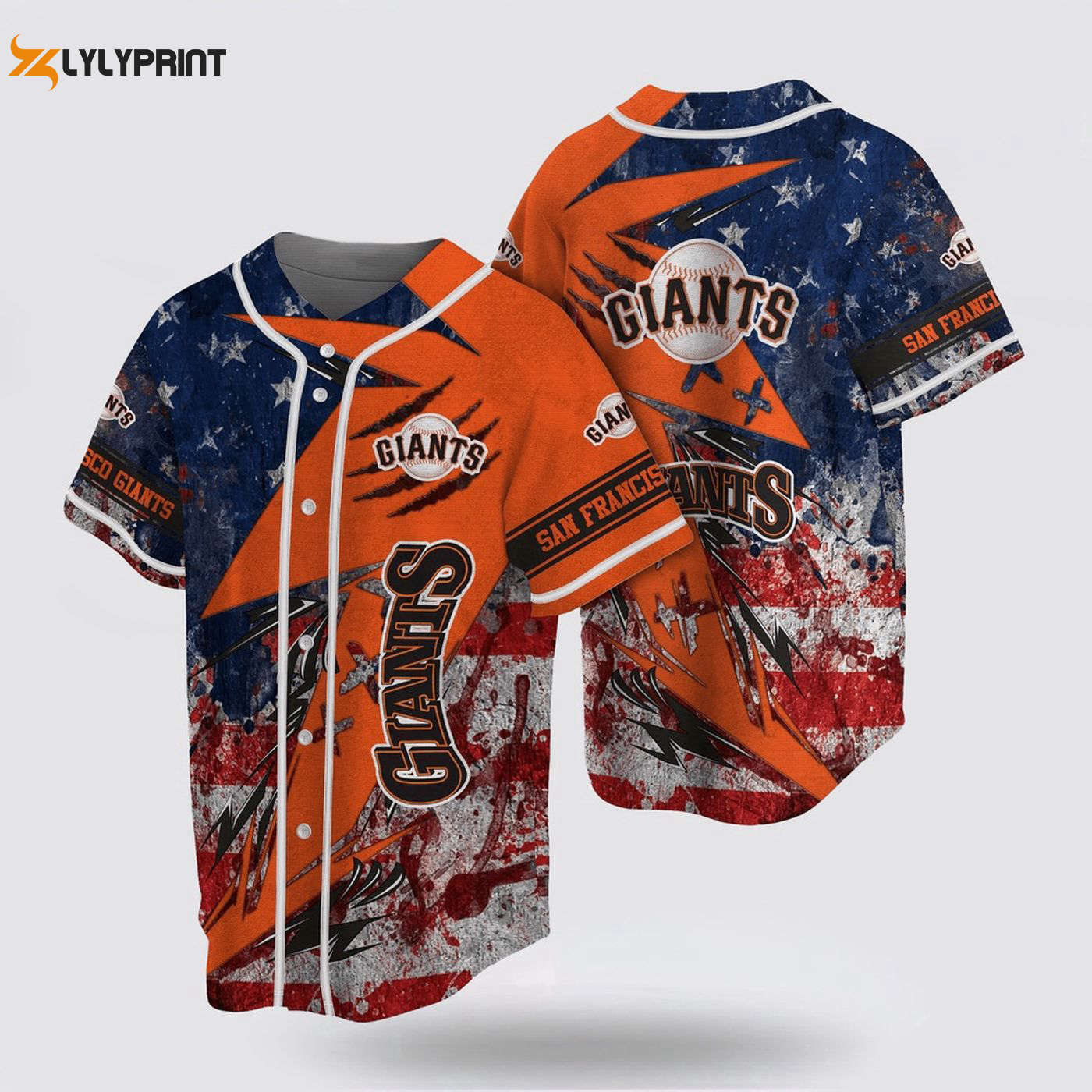 Show Your Support: MLB San Francisco Giants Jersey with US Flag – Perfect for Fans! - lylyprint.com