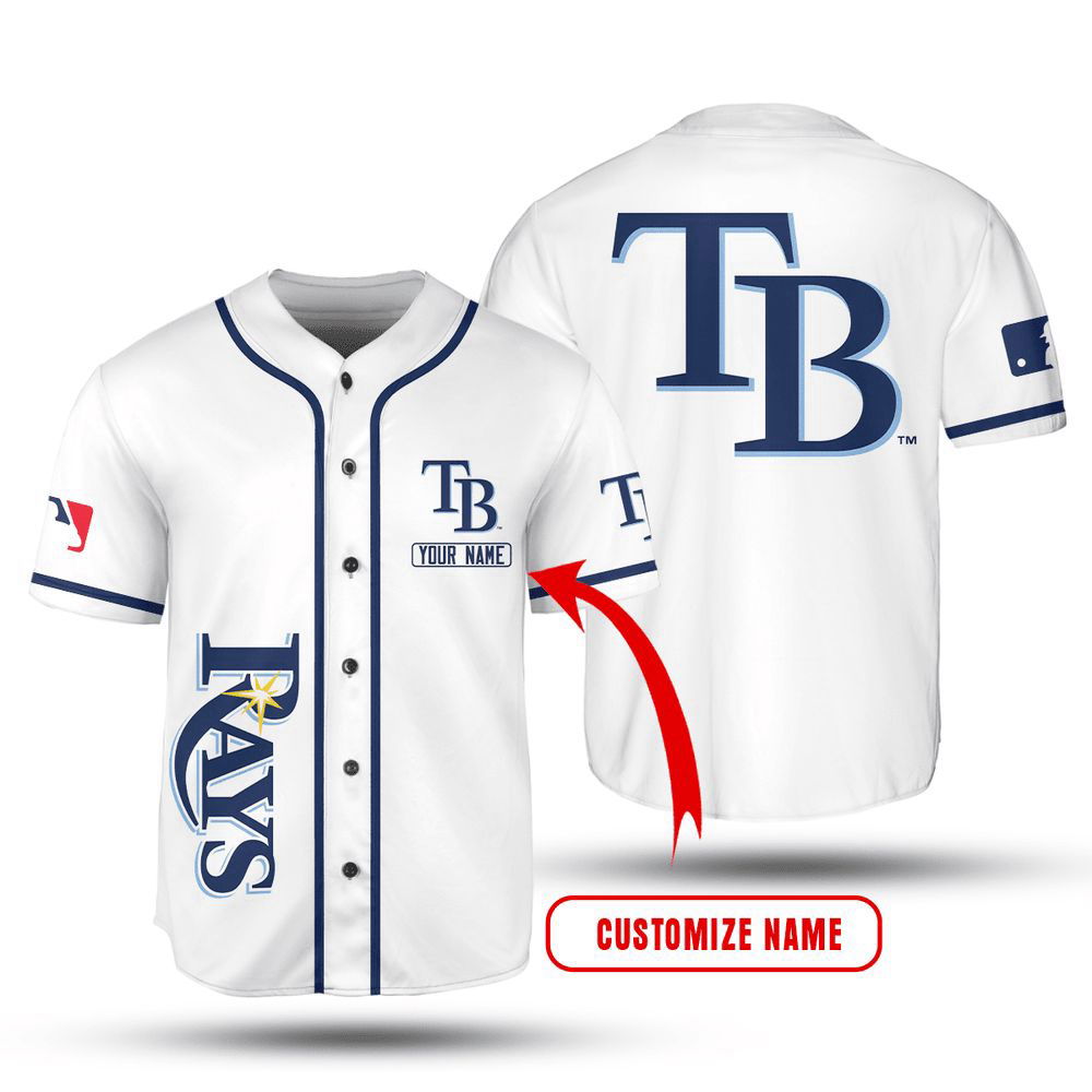 MLB Tampa Bay Rays Custom Name White Baseball Jersey Unisex Shirt, Gift For Men And Women - Aopprinter