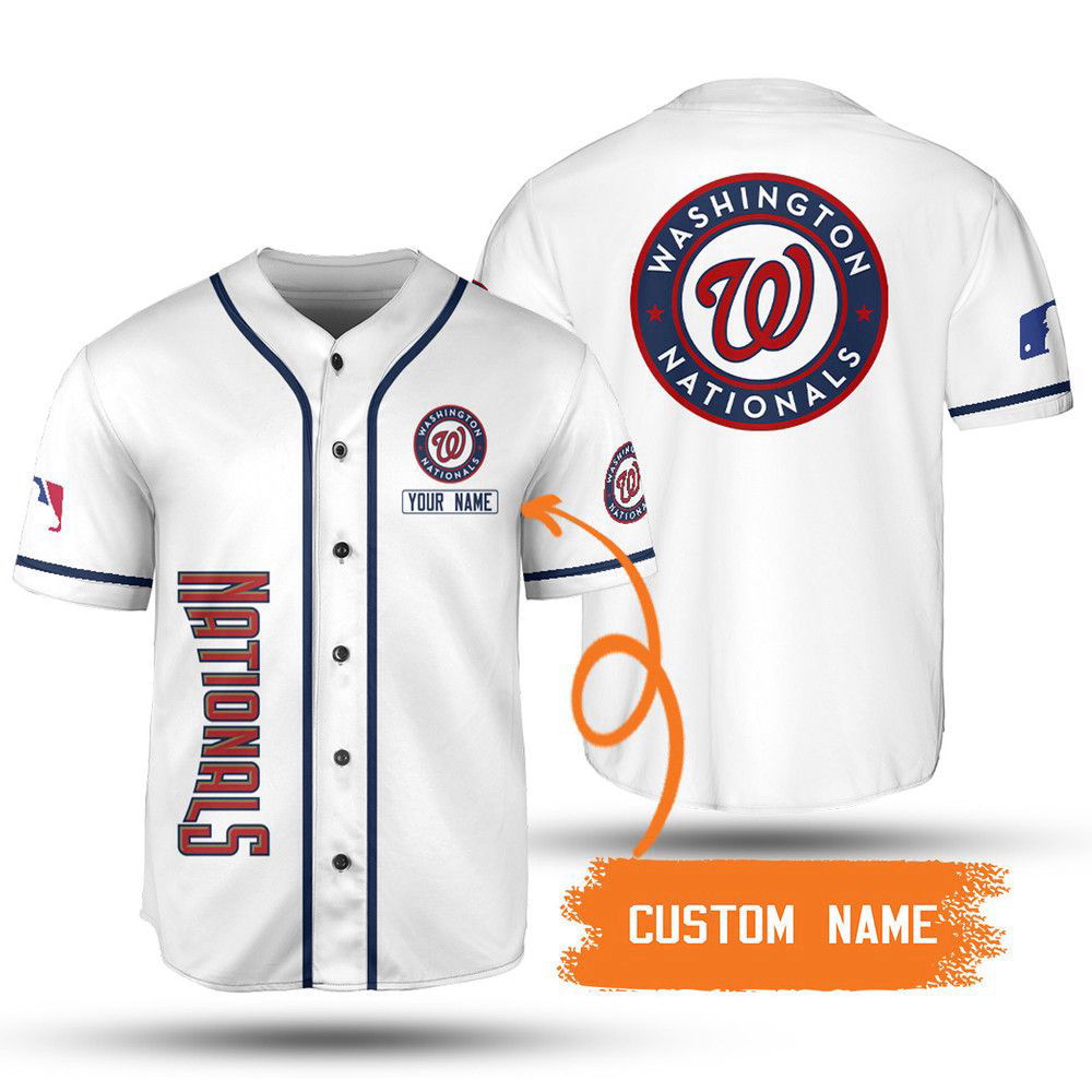 MLB Washington Nationals Custom Name White Baseball Jersey Unisex Shirt, Gift For Men And Women - Aopprinter