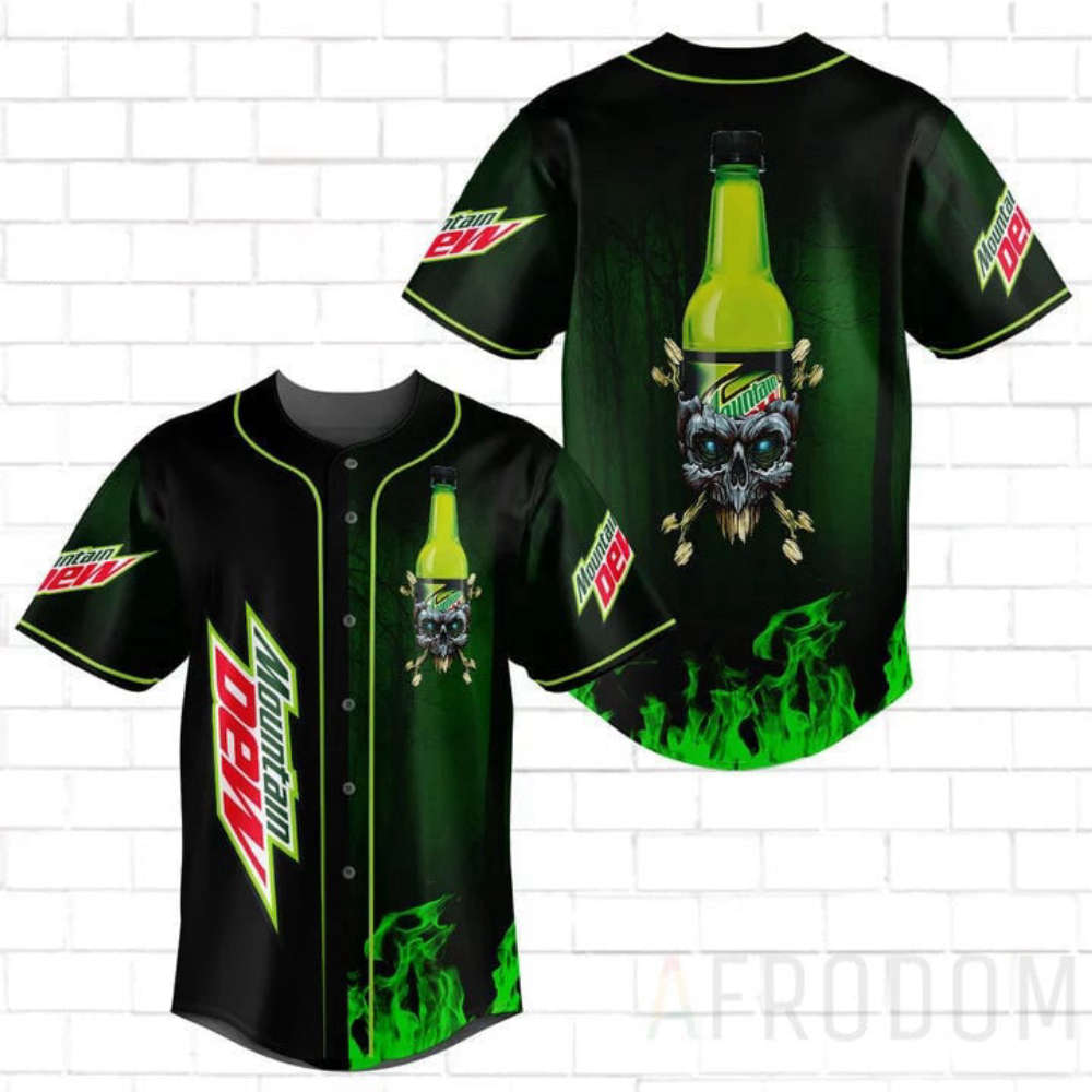 Mountain Dew Skull Baseball Jersey: Vibrant and Bold Design for Ultimate Style - Aopprinter