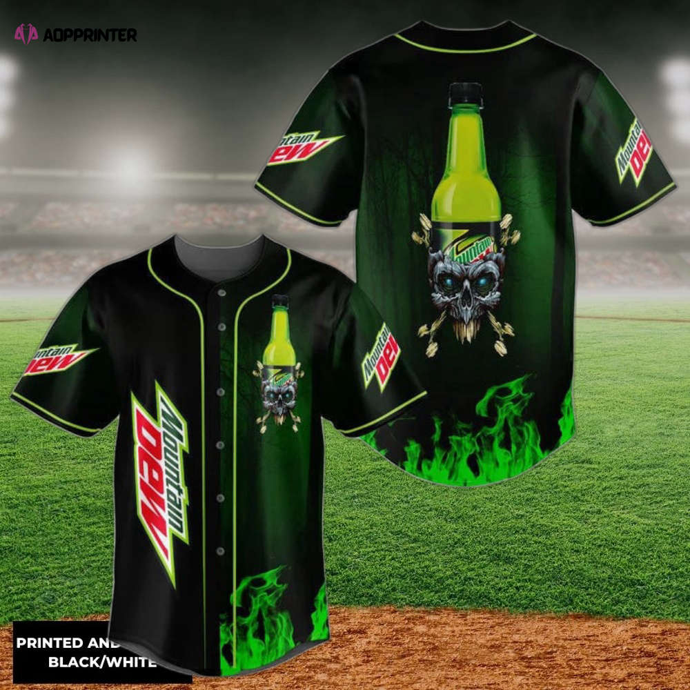 Mountain Dew Skull Baseball Jersey: Vibrant and Bold Design for Ultimate Style - Aopprinter