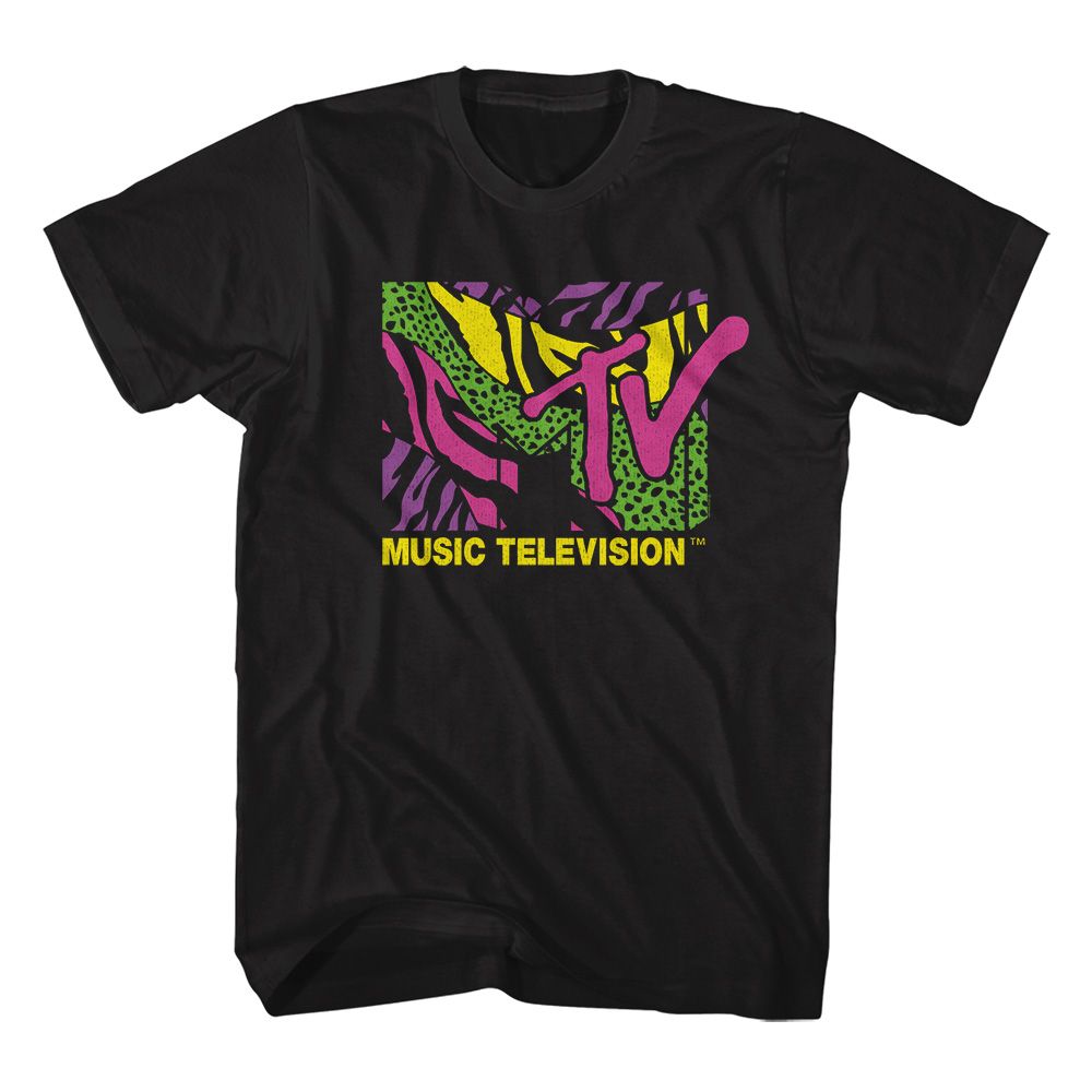 MTV - Leopard And Zebra Print Logo Boyfriend Tee