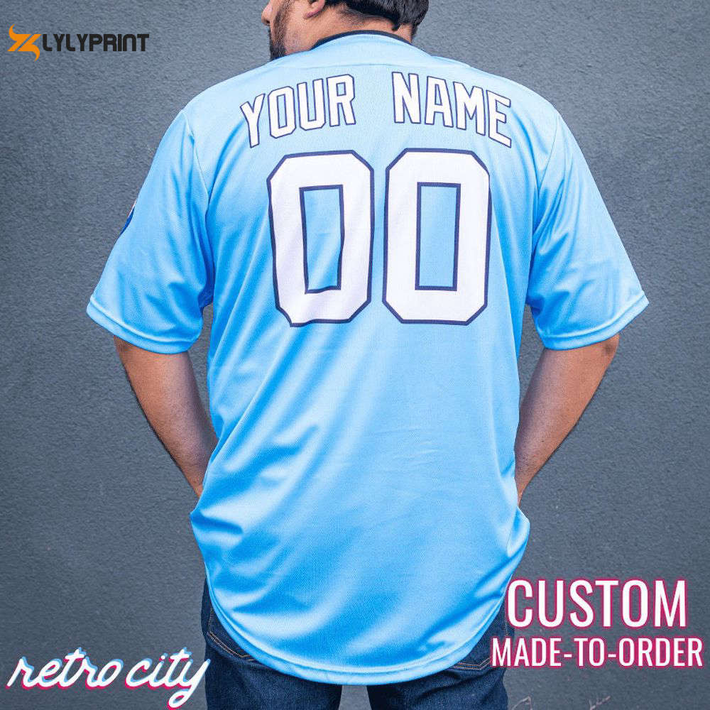 Myrtle Beach Mermen Kenny Powers Full-Button Baseball Jersey Custom - lylyprint.com