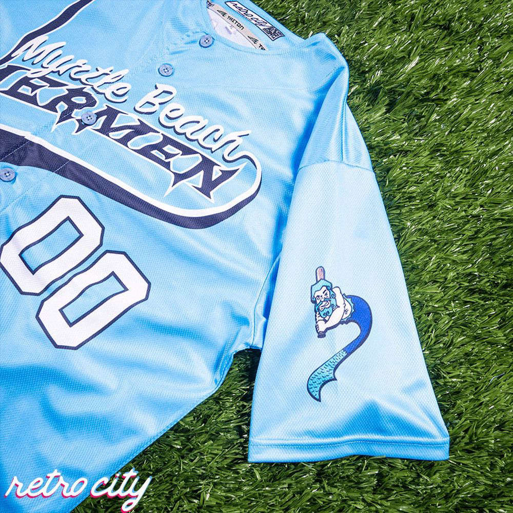 Myrtle Beach Mermen Kenny Powers Full-Button Baseball Jersey Custom - lylyprint.com