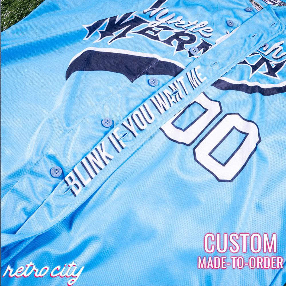 Myrtle Beach Mermen Kenny Powers Full-Button Baseball Jersey Custom - lylyprint.com
