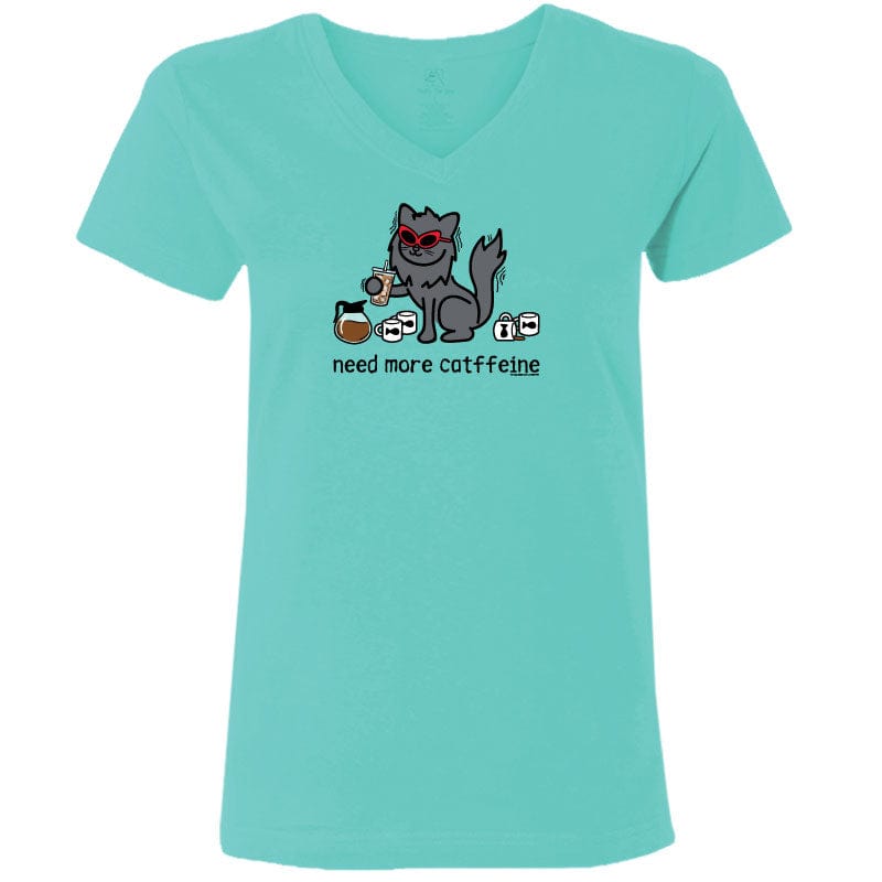 Need More Catffeine - Ladies T-Shirt V-Neck