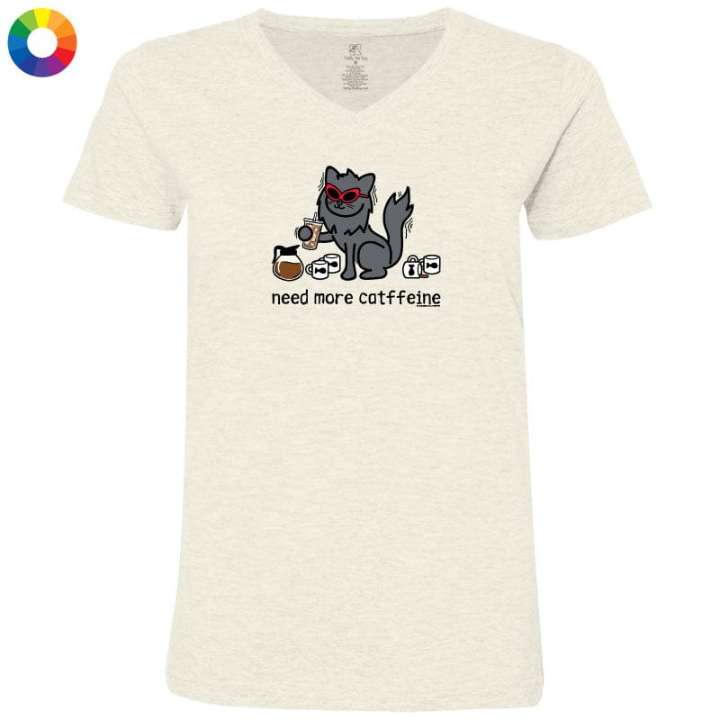 Need More Catffeine - Ladies T-Shirt V-Neck