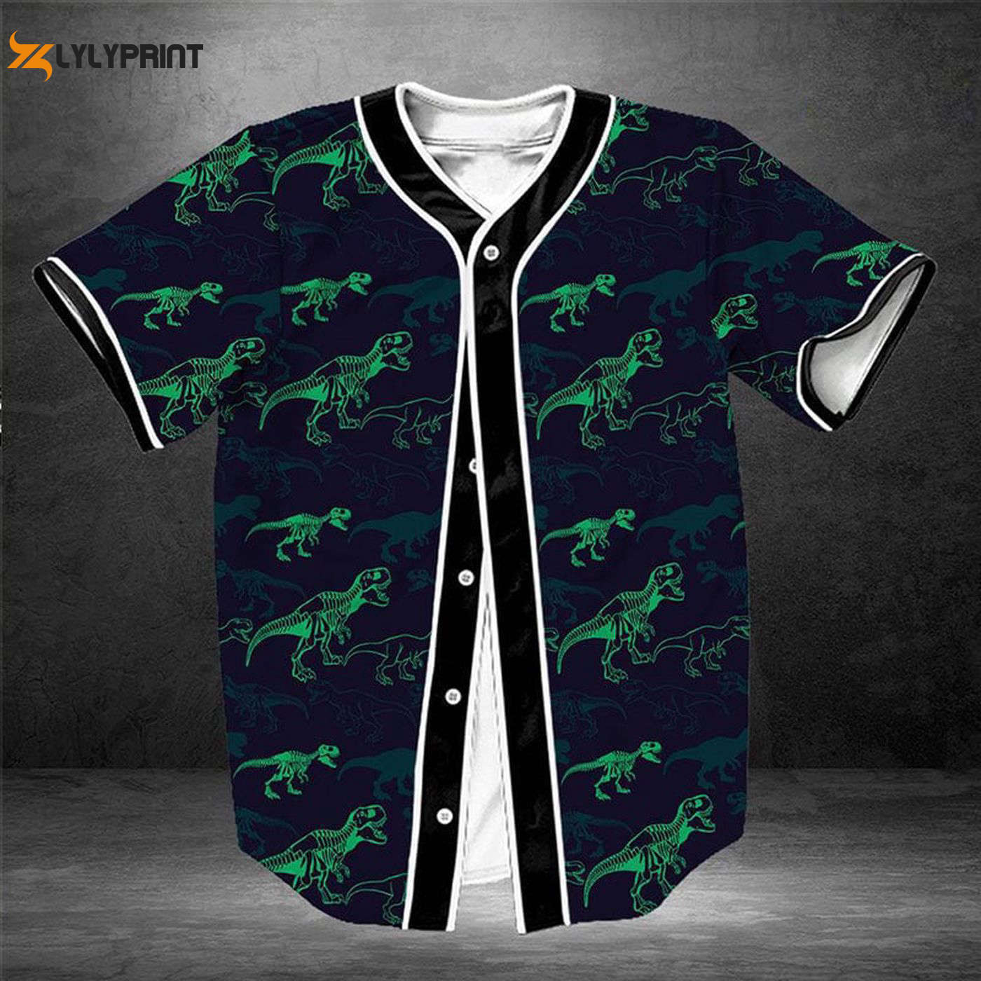 Neon Dinosaur Baseball Tee Jersey Shirt Printed 3d - Gift for Men Women - lylyprint.com